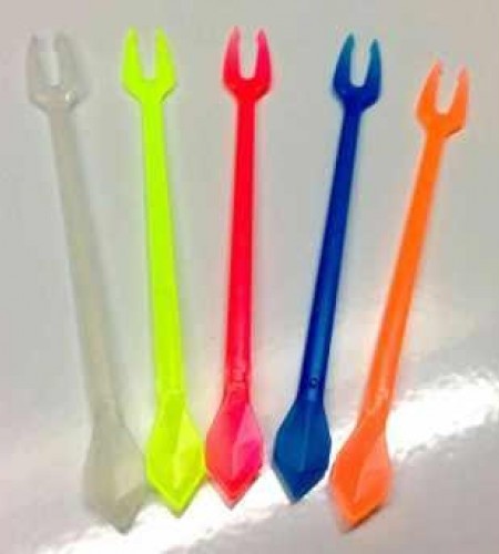 Вилки пластиковые Alcas десертные на 2 зубчика разноцветные 1000 шт 